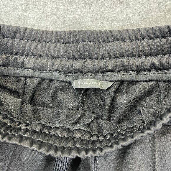 A/X Armani Exchange Womens Track Pants XS Black Red Logo Snap Up Leg Side Stripe - Picture 4 of 11